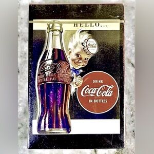 VTG SEALED Coca Cola BRIDGE Playing Cards - Boy Wearing Coca Cola Cap